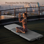 Tri Folding Mattress Single Size - Memory Foam Tri-fold Mattress, Handle & Non-Slip Bottom, Portable Foldable Sofa Bed Floor Mattres Chair for Travel RV Camping Guest Yoga - 4 Inch, 75"x25"x4"
