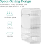 Best Choice Products Set of 10 Plastic Folding Chairs, Portable Stacking Indoor Outdoor Seating for Home, Yard, Garden, Parties, Events w/Non-Slip Feet, 350lb Weight Capacity - White