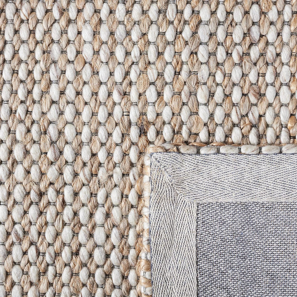 SAFAVIEH Natural Fiber Collection 8' x 10' Natural / Beige NFB553B Handmade Wool & Jute Living Room Dining Bedroom Area Rug