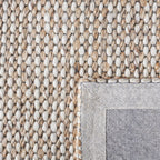SAFAVIEH Natural Fiber Collection 8' x 10' Natural / Beige NFB553B Handmade Wool & Jute Living Room Dining Bedroom Area Rug