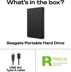 Seagate Portable 1TB External Hard Drive HDD – USB 3.0 for PC, Mac, PlayStation, & Xbox, 1-Year Rescue Service (STGX1000400) , Black