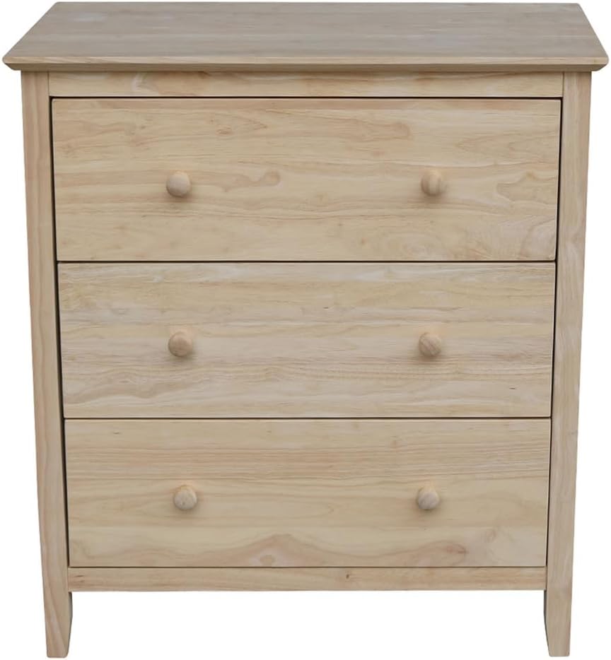 International Concepts Dresser with 3 Drawers, Unfinished