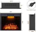 Valuxhome Recessed Electric Fireplace, 30 Inches Electric Fireplace Insert, Fireplace Heater with Overheating Protection, Fire Crackling Sound, Remote Control, 750/1500W, Black