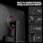 Gawfolk 27 Inch 4K Gaming Monitor IPS  UHD 3840 x 2160p 144Hz PC Computer Monitors IPS Screen for Home & Office  HDMI  DisplayPort  Wall Mount Compatible