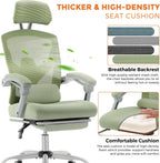 Sweetcrispy Office Computer Desk Chair, Ergonomic High-Back Mesh Rolling Work Swivel Chairs with Wheels, Comfortable Lumbar Support, Comfy Arms for Home, Bedroom, Study, Student, Green