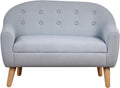 Qaba 2-Seat Kids Sofa, Toddler Sofa Couch, Linen-Like Fabric and Wooden Frame Sofa Chair for Ages 3-7, 11" High Seat, Gray