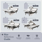Sven & Son Platinum Adjustable Bed Base Frame + 12 inch Memory Foam Matt (Medium), Lumbar Support, Head-Pillow-Tilt, Massage, Under-Bed Lights, USB - Twin XL