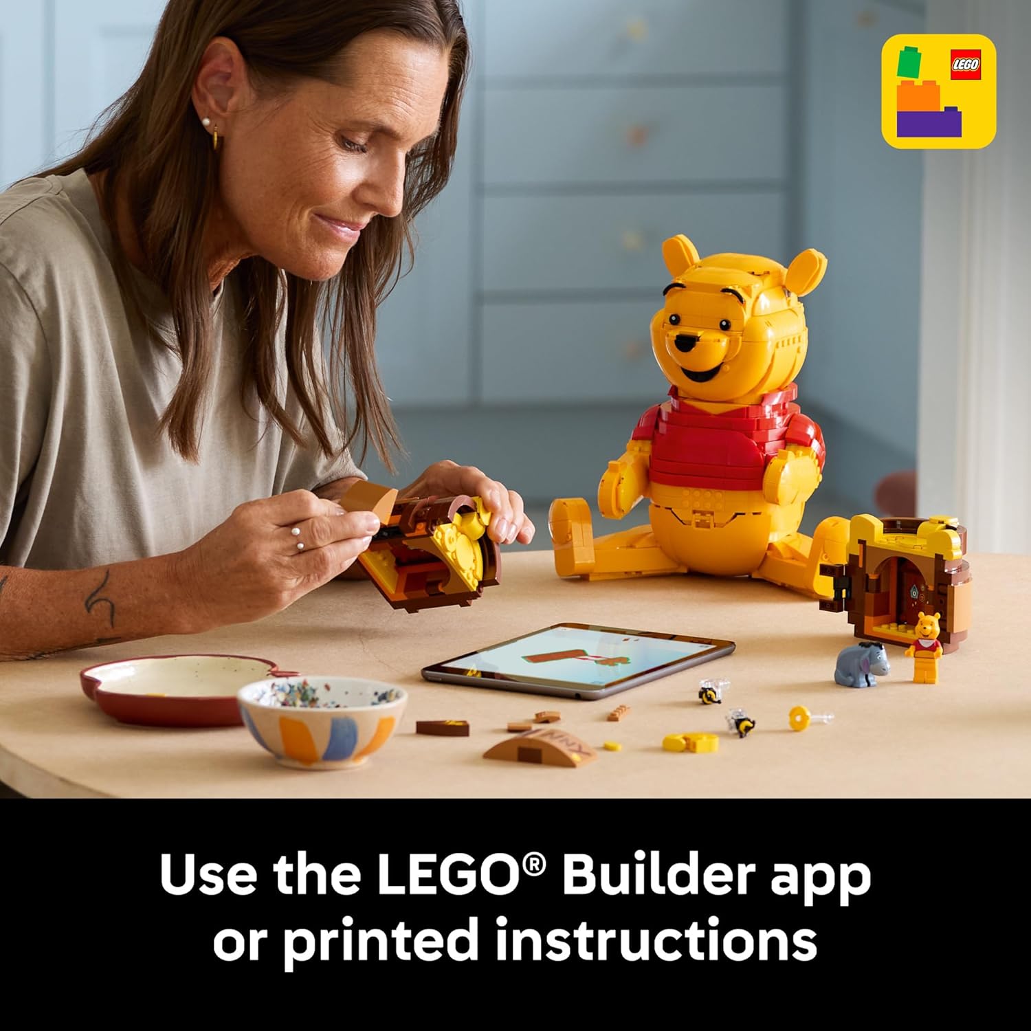 LEGO Disney Winnie The Pooh Building Set - Home, Office or Book Shelf Decor for Adult Fans, Ages 18+ - W/Eeyore Figure - Collectible Disney Gift - 43300