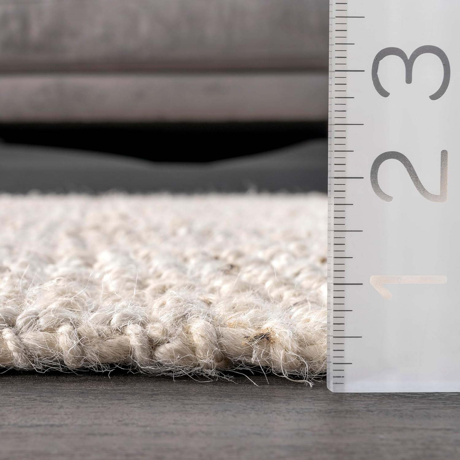 nuLOOM Ashli Solid Farmhouse Jute Area Rug, 11'6" x 14'6", Off-White