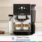 Bosch 800 Series Fully Automatic Espresso and Coffee Machine – 36 Drinks with Coffee World, Cold Brew, Double Cup, Integrated Milk Container, Smart Features, in Silver TQU60307