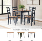 Signature Design by Ashley Gesthaven Modern Dining Drop Leaf Table with 4 Legs, Light Brown & Blue