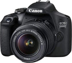 Canon EOS 2000D / Rebel T7 DSLR Camera w/EF-S 18-55mm F/3.5-5.6 Zoom Lens + 64GB Memory  LED Video Light  Case  Gripster Tripod  and More (Essential Bundle) (Renewed)