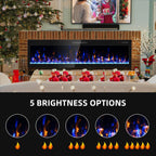 68 inch Electric Fireplace Inserts and Wall Mounted with Remote Control & Touch Screen 1500W Fireplace Heater Ultra Narrow Frame
