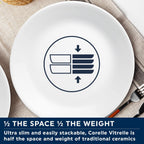 Corelle Dinnerware Set (12pc Set, Ocean Blues)-Dinner Set for 4, Includes 4 x: Plates, Side Plates & Bowls, 3 X More Durable, Half The Space & Weight of Ceramic, up to 80% Recycled Glass (1146815)