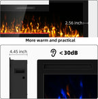 68 inch Electric Fireplace Inserts and Wall Mounted with Remote Control & Touch Screen 1500W Fireplace Heater Ultra Narrow Frame