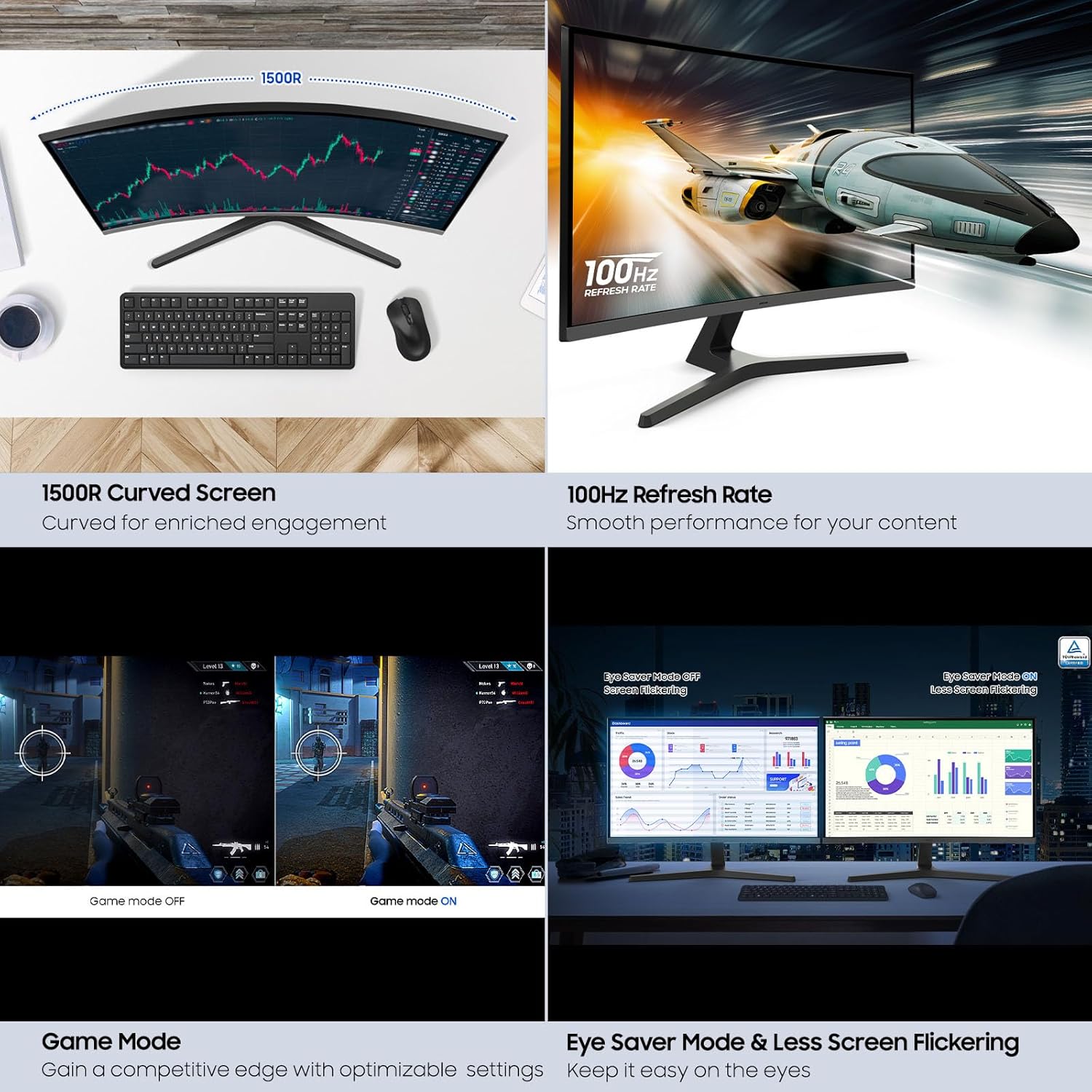 Samsung 32-inch S3 (S39GD) FHD 100Hz Curved Monitor  Game Mode  Eye Saver Mode  Multiple Connectivity with HDMI Port  Built-in Speakers  LS32D39DGANXZA  2025