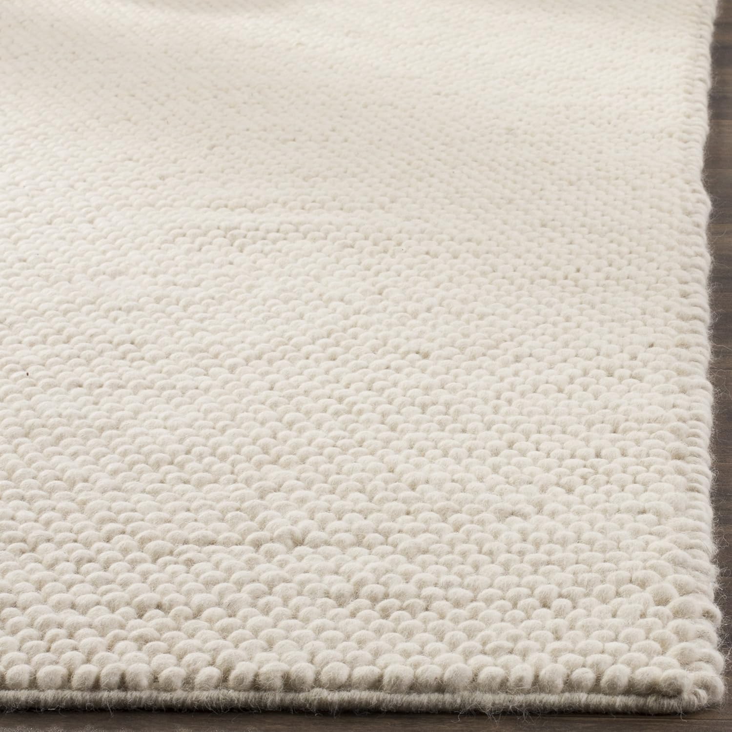 SAFAVIEH Area Rug 8x10 - Natura Collection - Large - Ivory, Handmade Wool Blend, Textured Design, Ideal for Living Room, Bedroom, Dining Space (NAT620A)