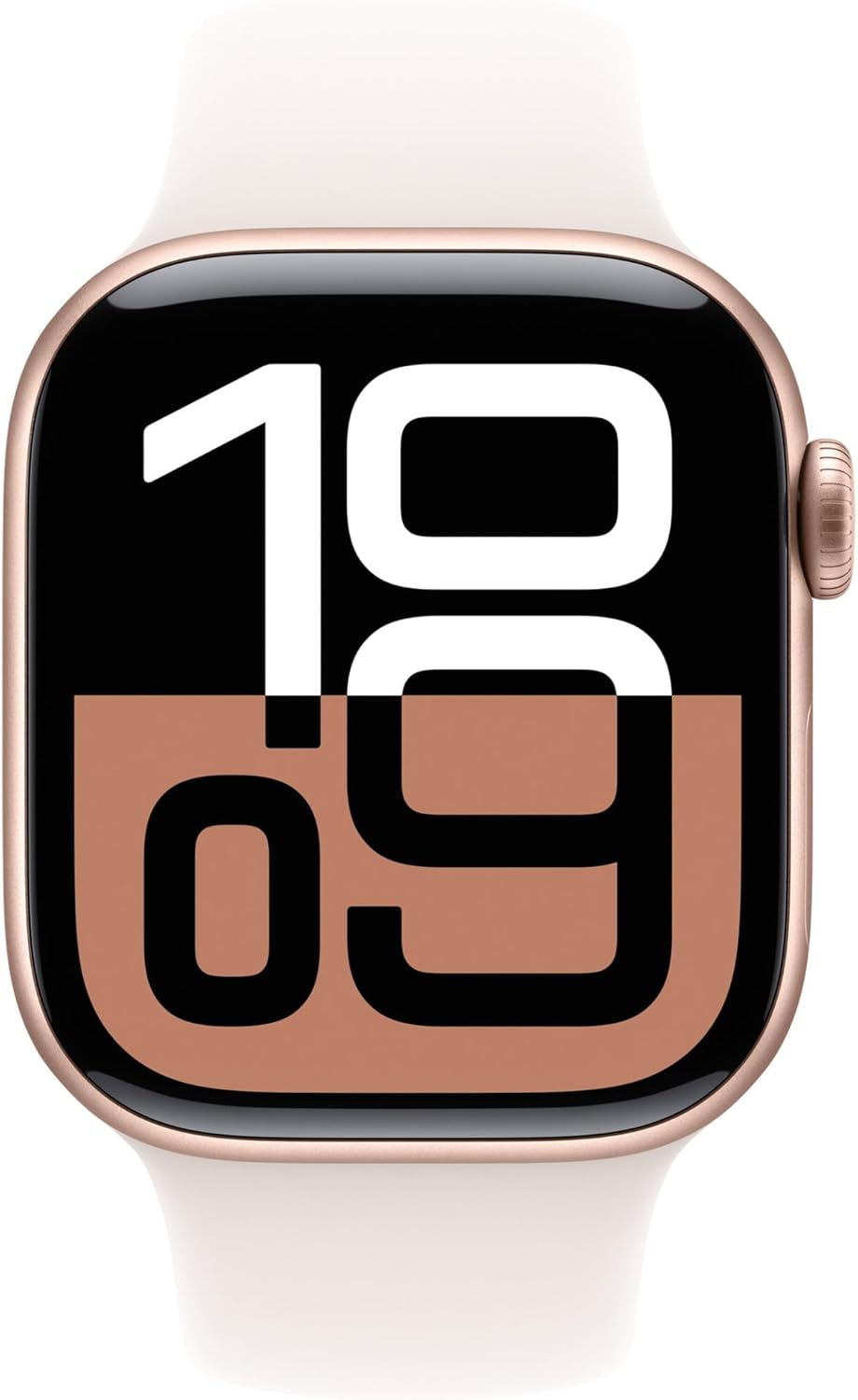 Apple Watch Series 10 GPS + Cellular  42mm - Rose Gold Aluminum Case with Starlight Sport Band  S/M (Renewed)