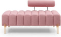NIOIIKIT 53.2" Modern Loveseat Sofa Couch, Upholstered Accent Sofa with Golden Legs and Adjustable Backrest, Small Teddy Fleece Couches for Bedroom, Living Room, Compact Small Space (Pink Teddy)
