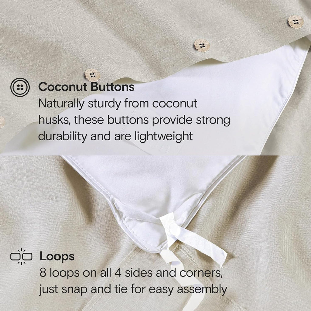 SIJO Premium Stone Washed Organic French Linen Duvet Cover, GOTS Certified Organic, Small Batch Sourced from Normandy, Best Cooling Linen Sheet Award by Sleep Foundation (Classic, Full/Queen)