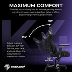 Anda Seat Kaiser 4 Large Gaming Chair for Adults - Ergonomic Black Fabric Gaming Seat with 6D Armrest, Comfortable Office Chair with Lumbar Support, Heavy Duty Wide Computer Seat