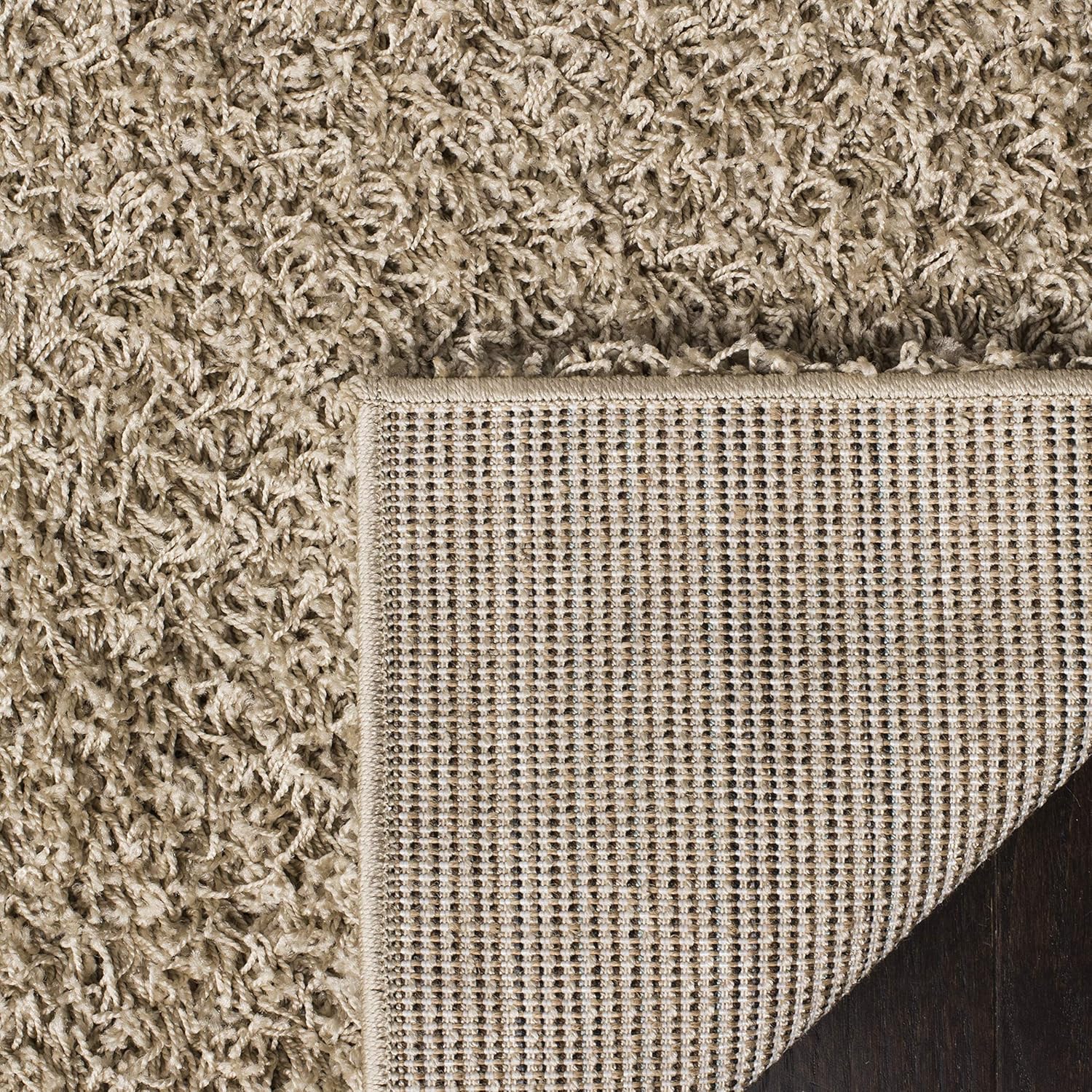 SAFAVIEH Area Rug 9x12 - Athens Shag Collection - Large - Beige, Non-Shedding & Easy to Clean, Ideal for Living Room, Bedroom, Dining Space (SGA119G)