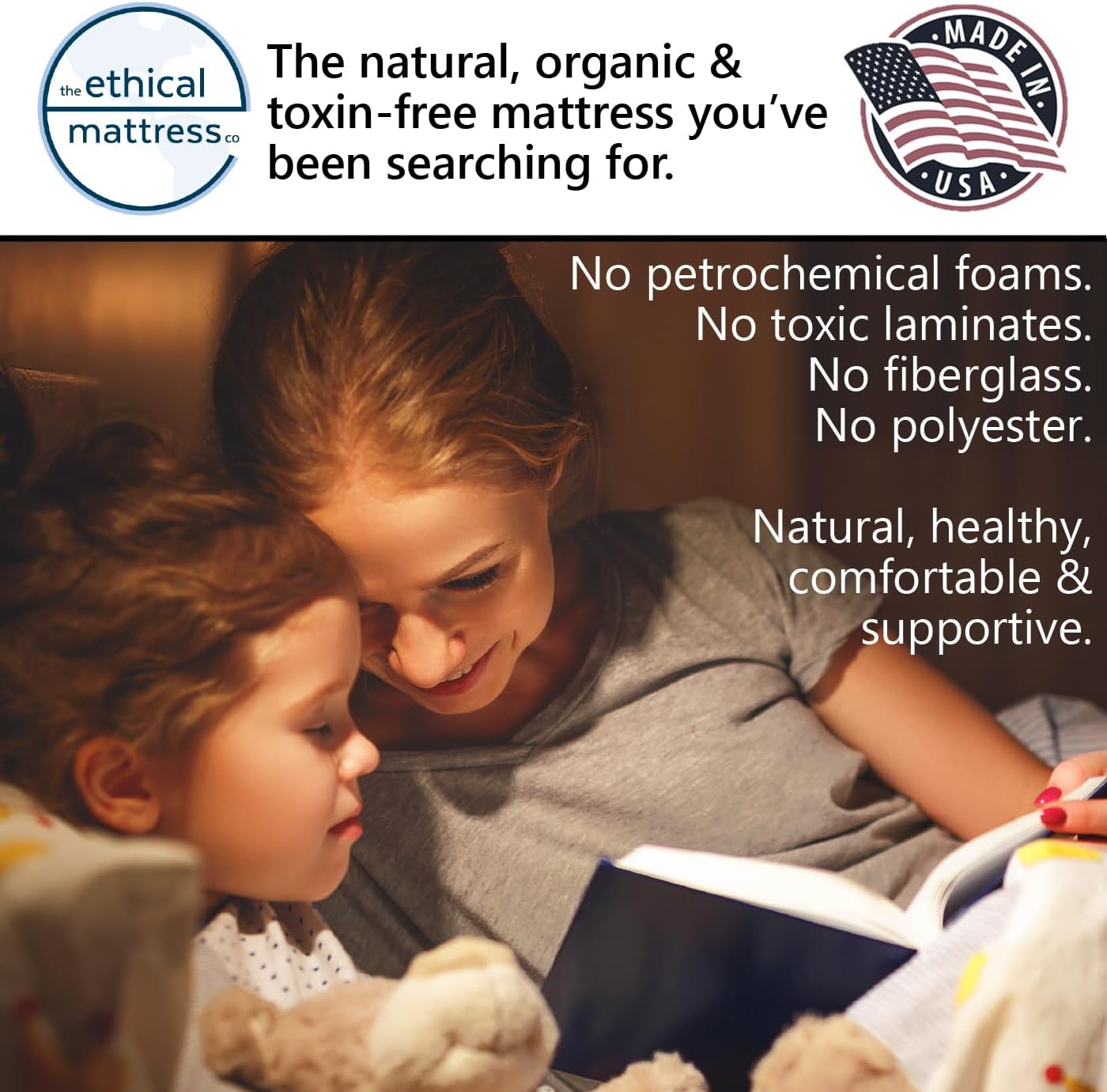 Ethical Mattress CO 6" Kid's Mattress, Toxin-Free, Made in The USA with Organic Cotton, Wool, Latex & Pocketed Coils (Bed-in-a-Box); Perfect for bunk beds, trundles & Platform beds - Twin Size