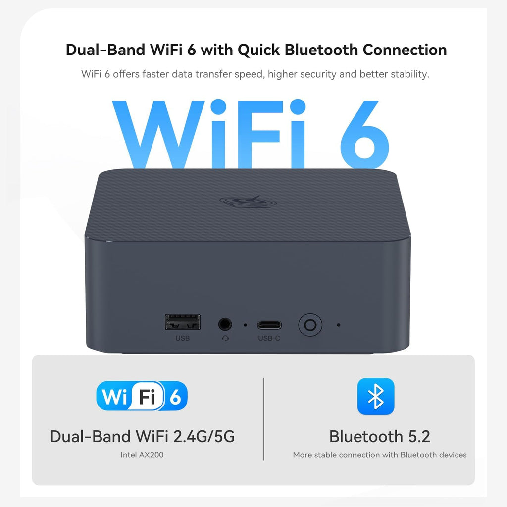 Beelink Mini PC  EQi12 Mini Computers Intel i5-1235U(Up to 4.4GHz) 10C/12T  Micro PC 16GB DDR4 RAM 500GB M.2 NVMe SSD  Desktop Computer 4K@60Hz/HDMI&DP/WiFi6/BT5.2/Gigabit Ethernet/HTPC/W-11 Pro