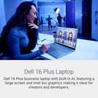 Dell 16 Plus Laptop DB16250-16.0-inch 16:10 2.5K (2560x1600) Display  Intel Core Ultra 9 288V  32GB LPDDR5X Memory  2TB SSD  Arc Graphics  Backlit Copilot Key Keyboard  Windows 11 Home
