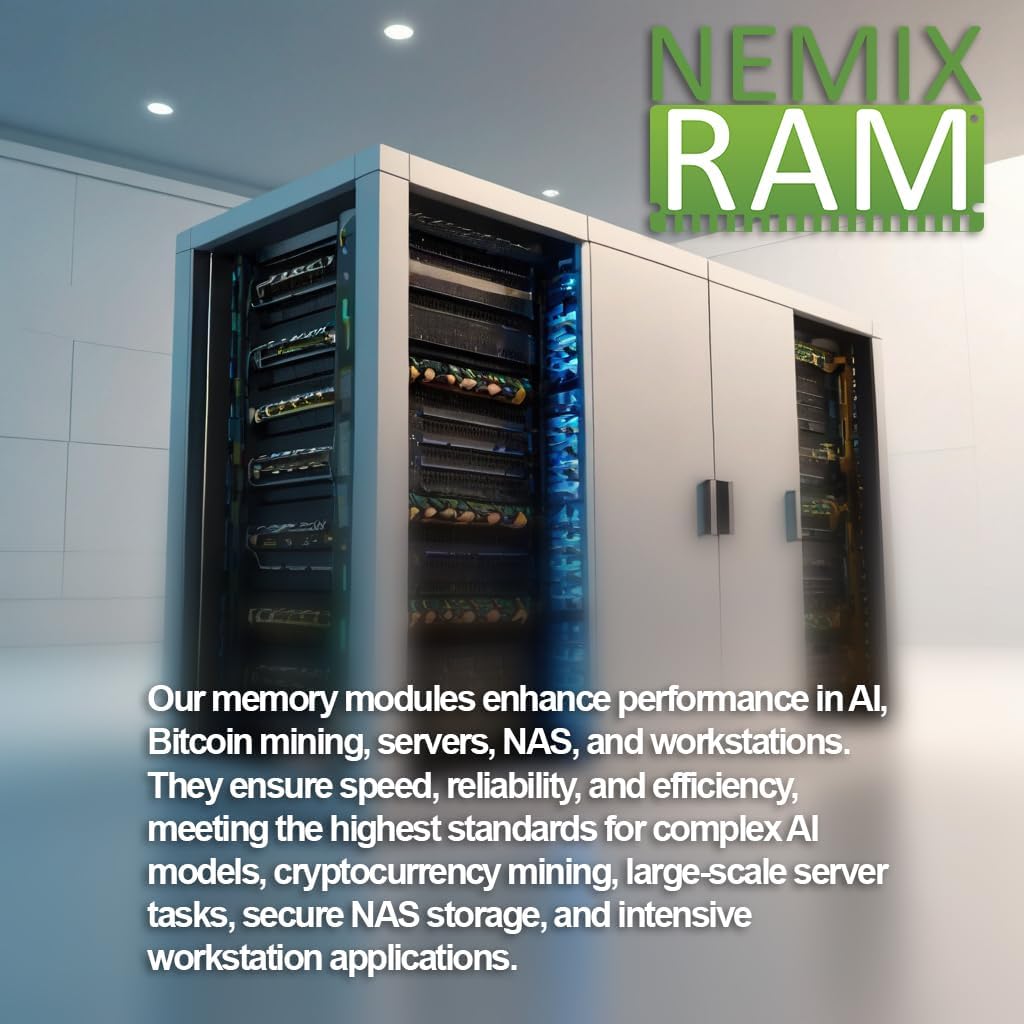 1TB 16X64GB DDR4 2666MHZ PC4-21300 4Rx4 1.2V CL19 288-PIN ECC RDIMM Registered RDIMM NEMIX RAM Server Memory KIT