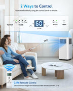 10,000 BTU Portable Air Conditioners - Cools 450 Sq.Ft, 3-in-1 Portable AC with Remote Control/Sleep Mode/24H Timer, AC Unit for Bedroom, Dorms, Apartment, Window Kit Included