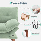 LINSY HOME Futon Sofa Bed, 70" Chenille Futon Couch with Adjustable Backrest Armrest, 3 in 1 Convertible Comfy Loveseat Sleeper Sofa Bed for Small Spaces Dorm Room Apartment Home Office, Light Green