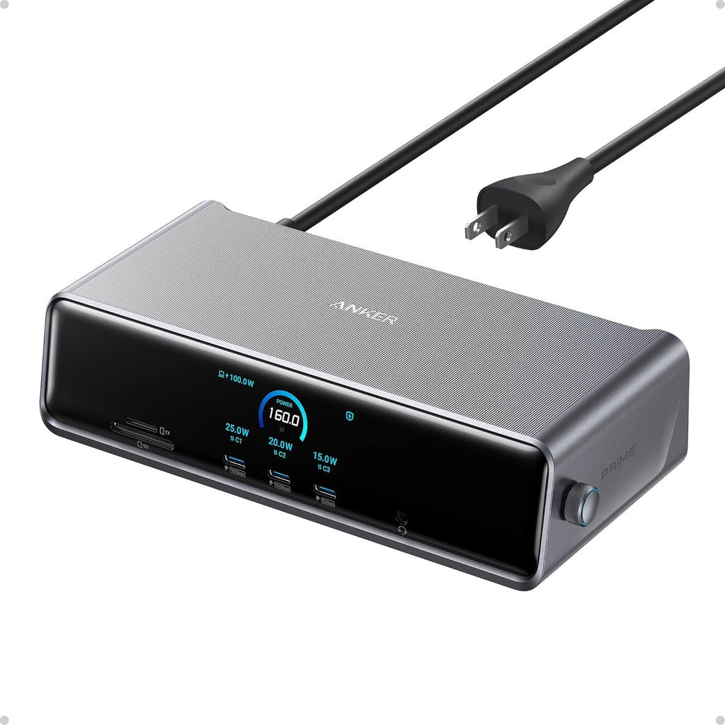 Anker Prime Docking Station (DL7400)  14-Port Triple Display with DisplayLink  140W Max  Smart Display  Triple 4K 60Hz  Cooling Fan  for macOS and Windows (The Latest DisplayLink Driver Required)