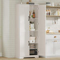 IDEALHOUSE Tall Pantry Cabinet, 60" Kitchen Pantry Storage Cabinet with 2 Doors and Adjustable Shelves, Freestanding Kitchen Cabinet, Cupboard for Dining Room, Bathroom (White)