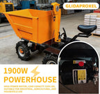 Electric Wheelbarrow  1900W Powerhouse 2205 lbs Heavy Duty Dump Cart All-Terrain Wheels for Hill Climbing & Rough Ground Utility Wagon for Yard  Garden  Construction Hauling & Dumping