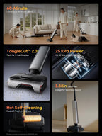 DREAME Aero Pro Wet Dry Vacuum Mop, Ultra-Slim with Hot Self-Cleaning/Self-Drying, 0 Hair Tangle Great for Pet Owner, Powerful Wet Dry Vacuum with 60min Runtime, Pick-up & Mop at The Same Time