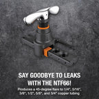 NAVAC NTF66 Flaring Tool | Internal Clutch Support | Axial Spacing | Patented Rivet Connection | Eccentric Cone | 45-Degree Flare | 1 Year Warranty