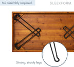 Sleekform Folding Wooden Coffee Table - Collapsible 20x40 Light Wood Mini Desk - Lightweight Foldable Coffee Table for Small Spaces - Fold Up Hairpin Legs - Walnut Wood Finish
