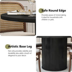 weselon 47 inch Round Dining Table for 4, Kitchen Table Dinner Table with 2-Layer Storage Shelf and Wood Slide Door for Home Dining Room Living Room (Black)