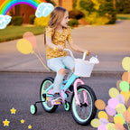 JOYSTAR 12 14 16 Inch Kids Bike for 2-7 Years Girls 33-53 Inch Tall, Toddler Girls Bike with Training Wheels, Rainbow Bikes, Children Bicycle, Macaroon