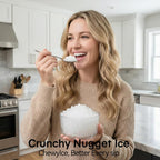 Nugget Ice Maker Countertop, Portable Ice Makers Machine with Removable Basket and Scoop, Self-Cleaning, Quiet, 6-Min Ready, 24lbs in 24Hrs, Visible, for Home, Party, RV, Camping, White