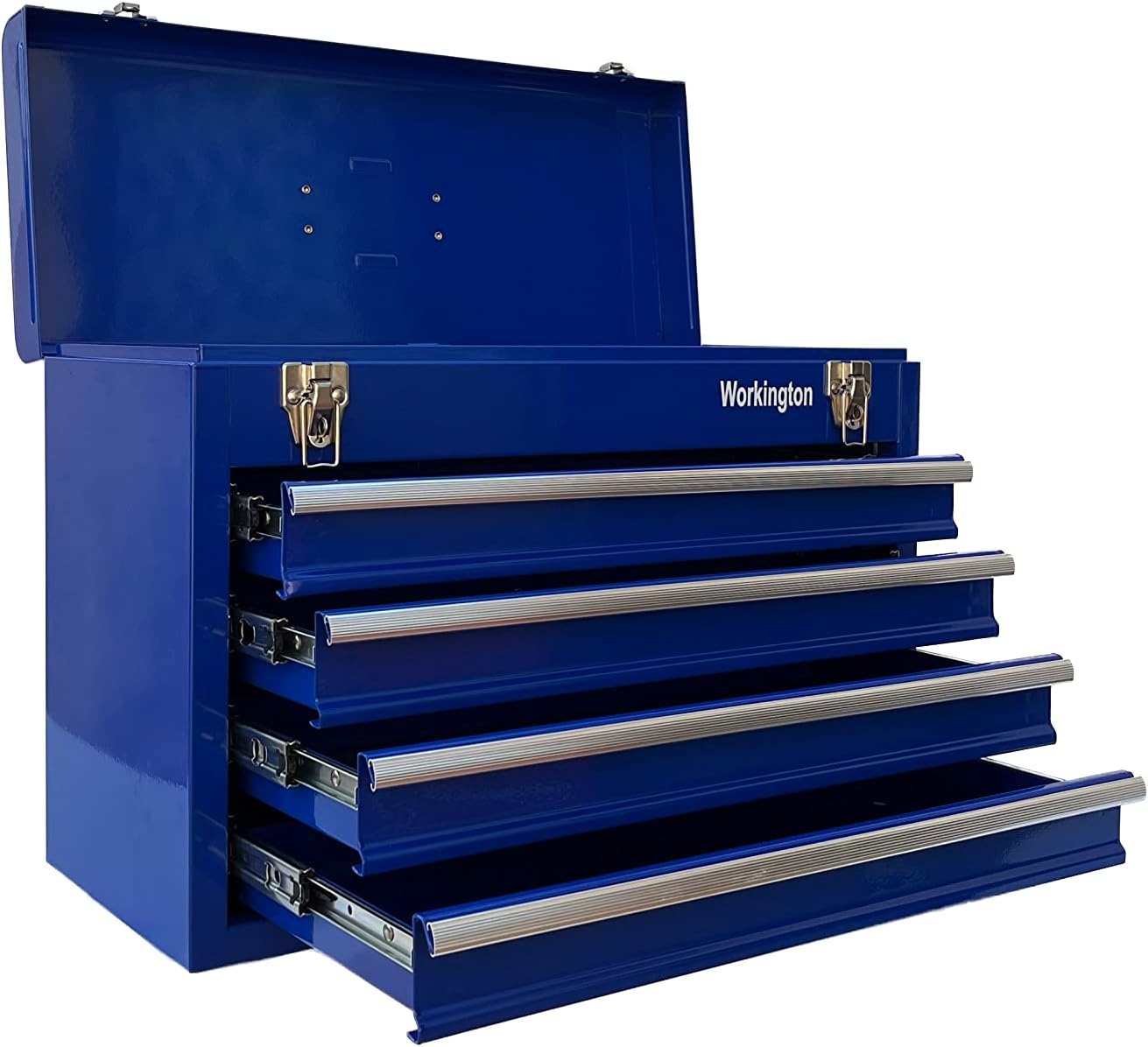 Workington Portable Metal Tool Chest with 4 Drawers, 20" 4-Drawer Tool Chest Cabinet with Ball Bearing Drawer Slides, Steel Tool Storage Box Organizer 4004 Blue