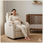 Nurture& The Porto Power Glider Recliner for Nursery | Modern Glider Chair with Power Recline | Built - in USB Charging Port | Space-Saving Design for Small Nurseries and Shared Spaces, Ivory