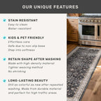 Boho Black Rug for Living Room - Washable 10x14 Area Rug, Dining Room Rugs for Under Table, Soft Low Pile Carpet for Large Bedroom - Farmhouse Decor, Non-Slip & Stain Resistance (10x14 Black/Multi)