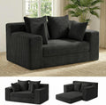 Boneless Couch Loveseat Sleeper, Convertible Sofa Bed Folding Couch Bed Foldable, 2 in 1 Boneless Chair Bed & Futon Sofa Bed, Small Pull Out Sofa with 4 Pillows for Living Room, Black | No Assembly, Convertible, 2 in 1, Pull Out Handle, 4 Pillows