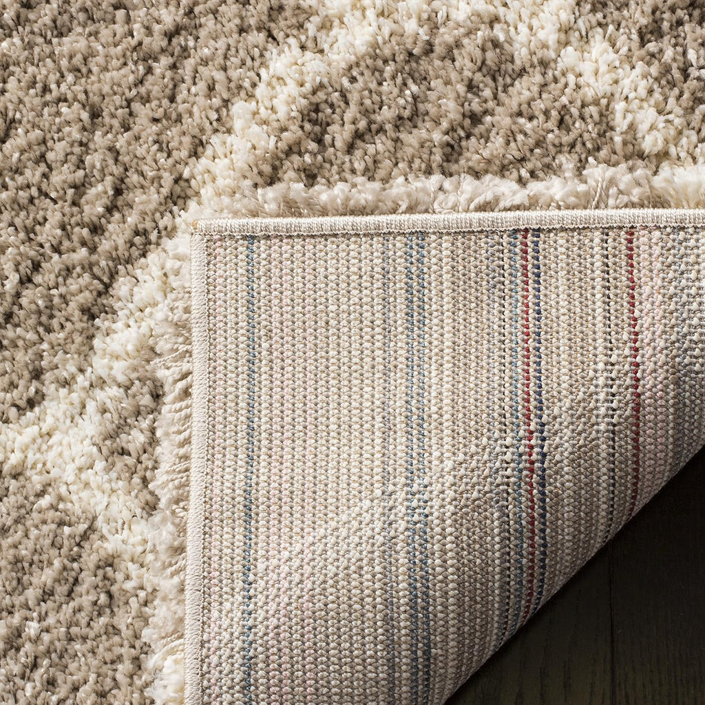 SAFAVIEH Hudson Shag Collection Area Rug - 9' x 12', Beige & Ivory, Moroccan Ogee Trellis Design, Non-Shedding & Easy Care, 2-inch Thick Ideal for High Traffic Areas in Living Room, Bedroom (SGH280S)