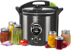 Presto 02144 12-Quart Digital Pressure Canner - Digital Display, Waterbath Capable, 10-Built-In Safety Features, Recipe Book, Black Stainless Steel