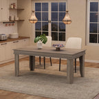 GarveeHome Farmhouse Dining Table for 4-6 People, 63 in Long Kitchen Tables with Wooden Sturdy Frame, 5 ft Large Rectangular Dinner Table for Dining Room, Kitchen, Grey Walnut, 63" Non-extendable