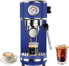20 Bar Espresso Machine with Milk Frother, Compact Espresso Maker, Stainless Steel Coffee Machine with Precise Temp Control & 44oz Removable Water Tank for Latte, Cappuccino, Dark Blue