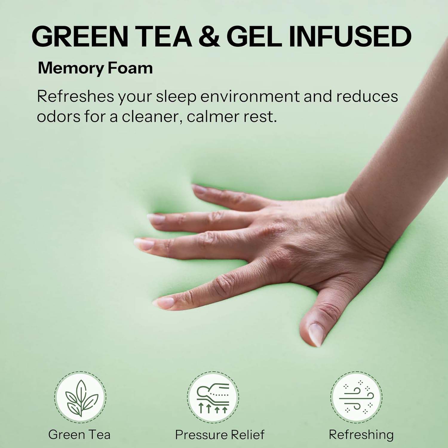 Queen Mattress,12 Inch Gel Memory Foam Mattress Made in USA,Graphene & Green Tea Particles Infused,Plush Euro Top,Motion Isolation,Pressure Relief,Fiberglass Free,CertiPUR-US Certified Foam
